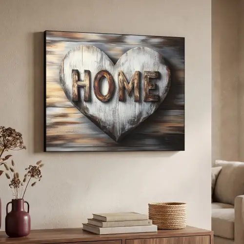 Home - Hart - Houtlook - Liefde Textielframe zwart klein -sfeer3