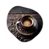 Kop - Koffie - Hout - Bonen Wandcirkel Organisch Aluminium middel -3d