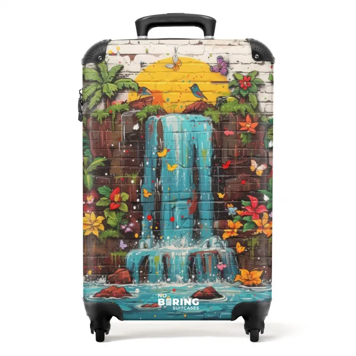 Waterval in graffiti stijl NBS - Handbagage koffer - Kinderen Unisex middel -productfoto_recht