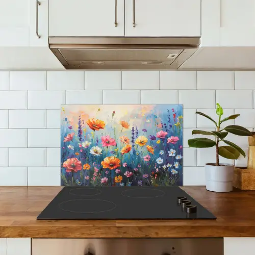 Bloemen - Natuur - Waterverf - Kunst keuken achterwand spatscherm klein -sfeer2