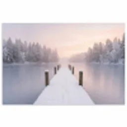 Steiger - Meer - Mist - Winter - Serene poster papier klein -3d