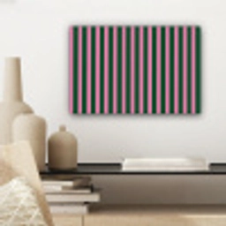 Verticale strepen - Groen - Roze canvas 2cm klein 34 -sfeer6