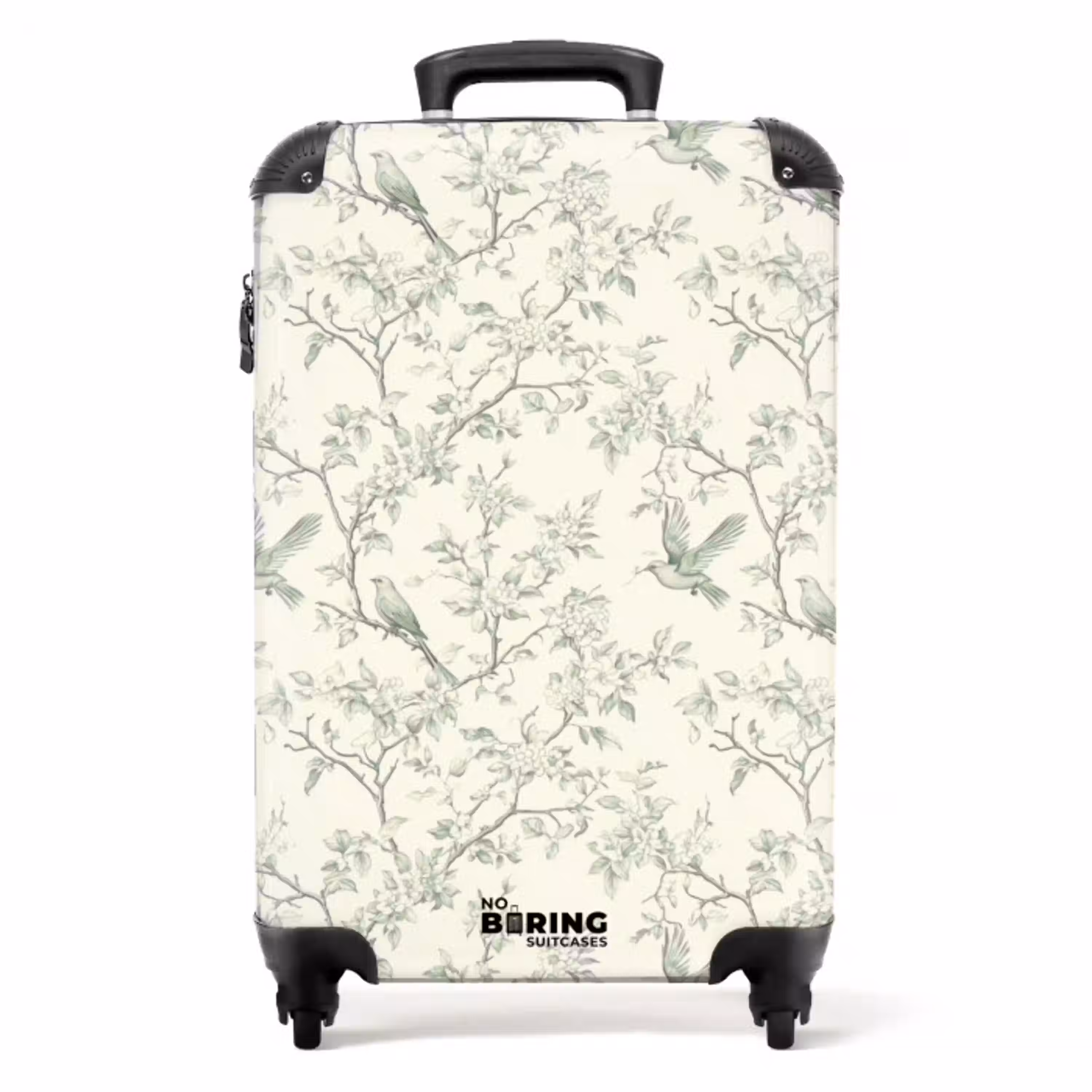 Klassiek - Vogels - Groen NBS - Handbagage koffer - Volwassenen Unisex middel -productfoto_recht