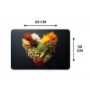 Specerijen - Mix - Hartvorm - Zwart Placemat vinyl groot -specs