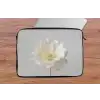 Bloem - Minimalistisch -Wit laptophoes neopreen klein -tafel