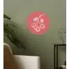 Lijnillustratie - Kersen - Tak - Wit Wandcirkel behangsticker klein -sfeer2