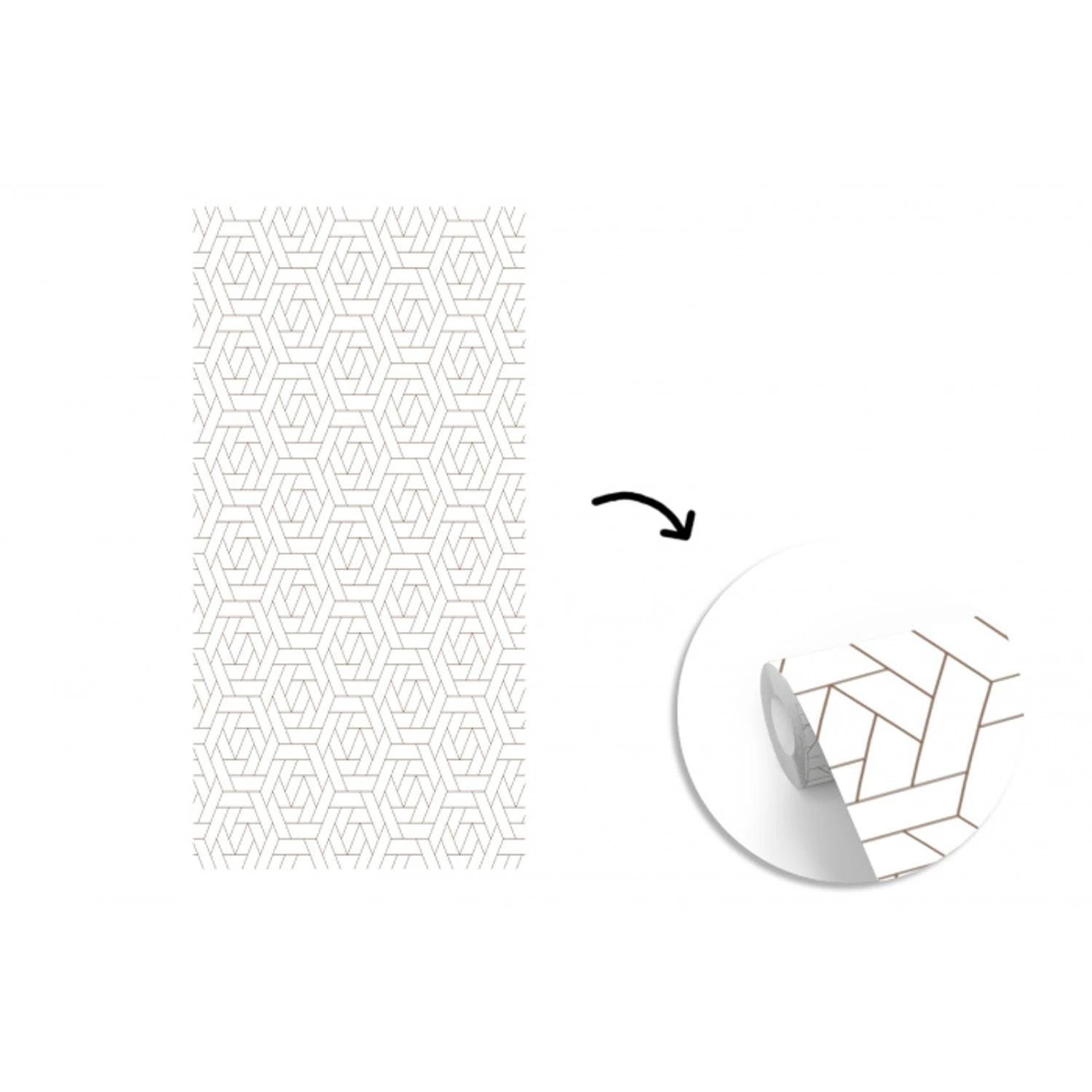 Patroon - Beige - Lijnen - Bruin fotobehang vinyl groot 64 -3d