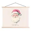 Kerstman - Kerst - Quote - Beige textielposter latten blank klein -3d