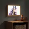 Paard - Dieren - Meiden - Paars - Bruin Light Box met batterij (Wandlamp kind) middel -sfeer5_kind
