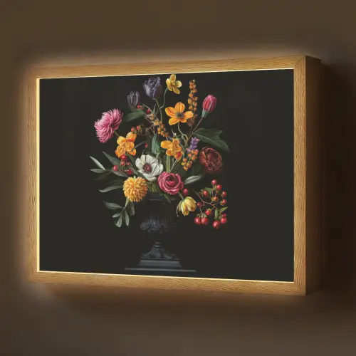 Sierlijk - Boeket - Bladeren Light Box met batterij (Wandlamp) middel -z3d_website