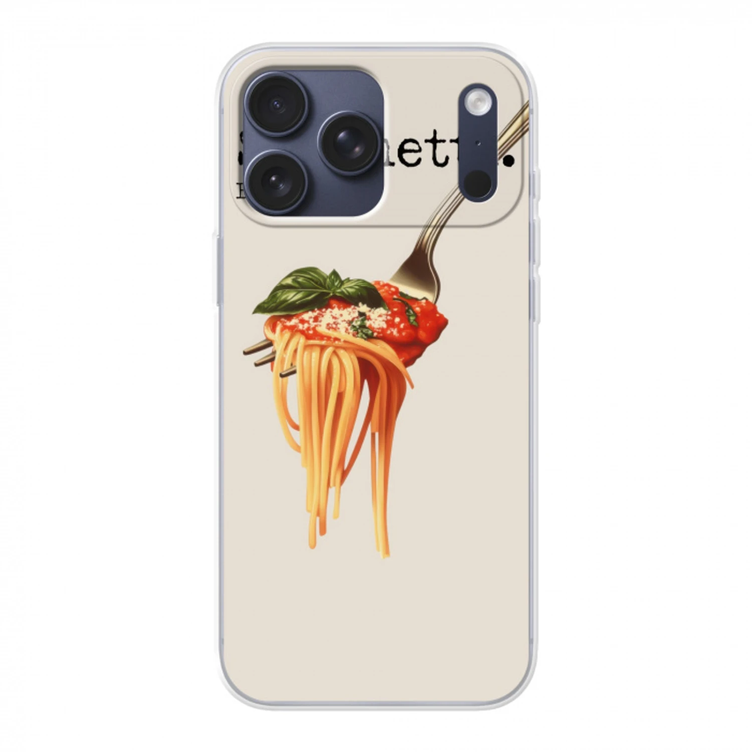 Spaghetti - tomatensaus - Parmezaanse kaas Telefoonhoesje iPhone 17 Pro Max klein -3d