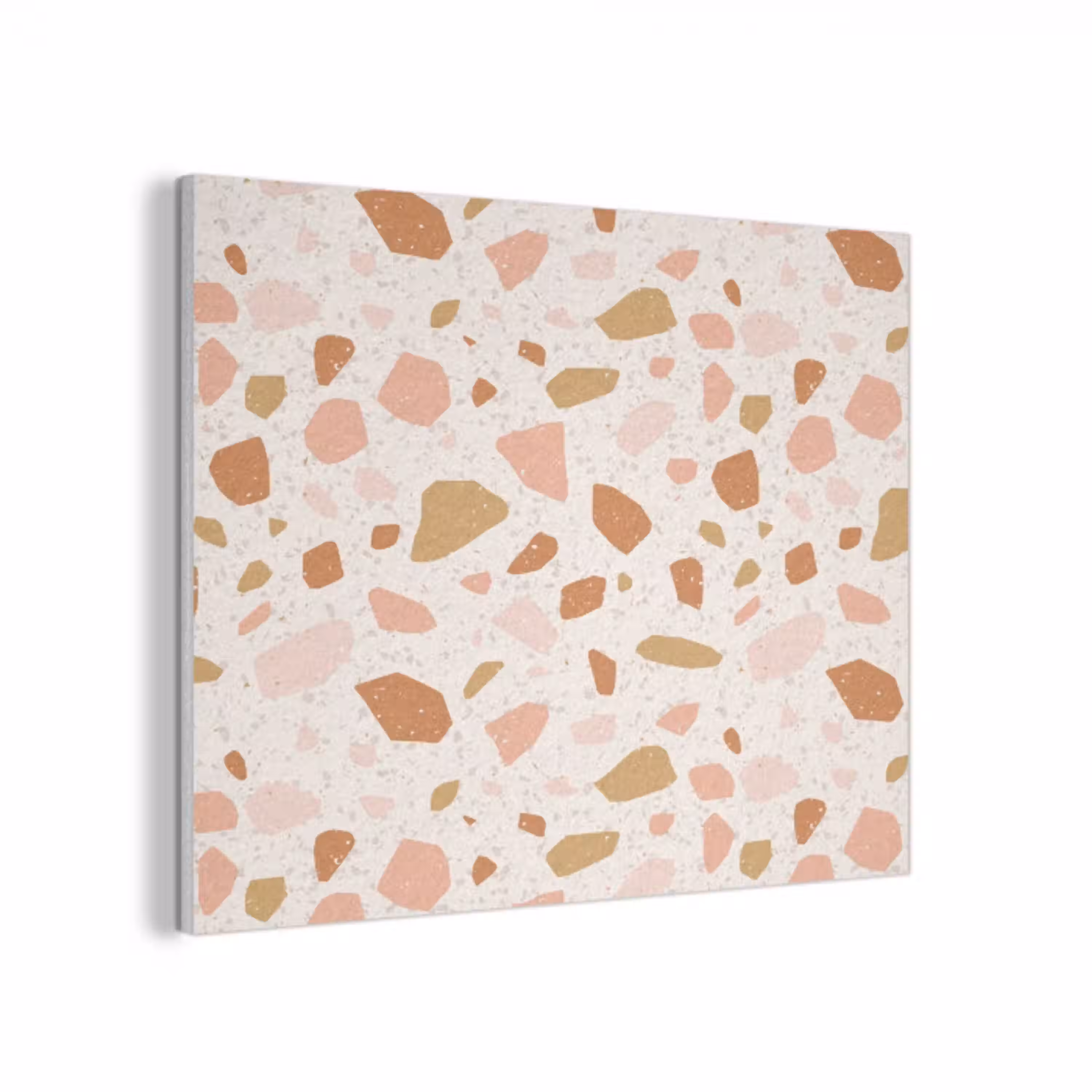Terrazzo -  Patroon - Kleurrijk - Zalm PET vilt klein 837 -3d