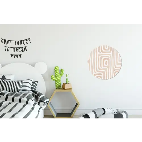 Decoratief - Labyrint - Beige Wandcirkel aluminium klein -kinderkamer
