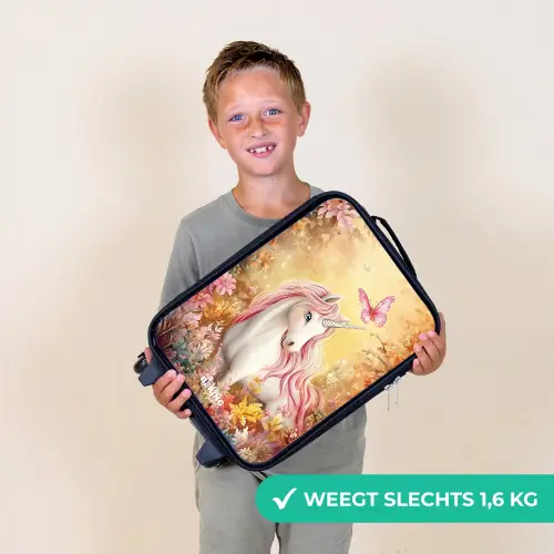 Eenhoorn - Vlinder - Roze - Manen Kinderkoffer - Zwart klein -sfeer4_NL