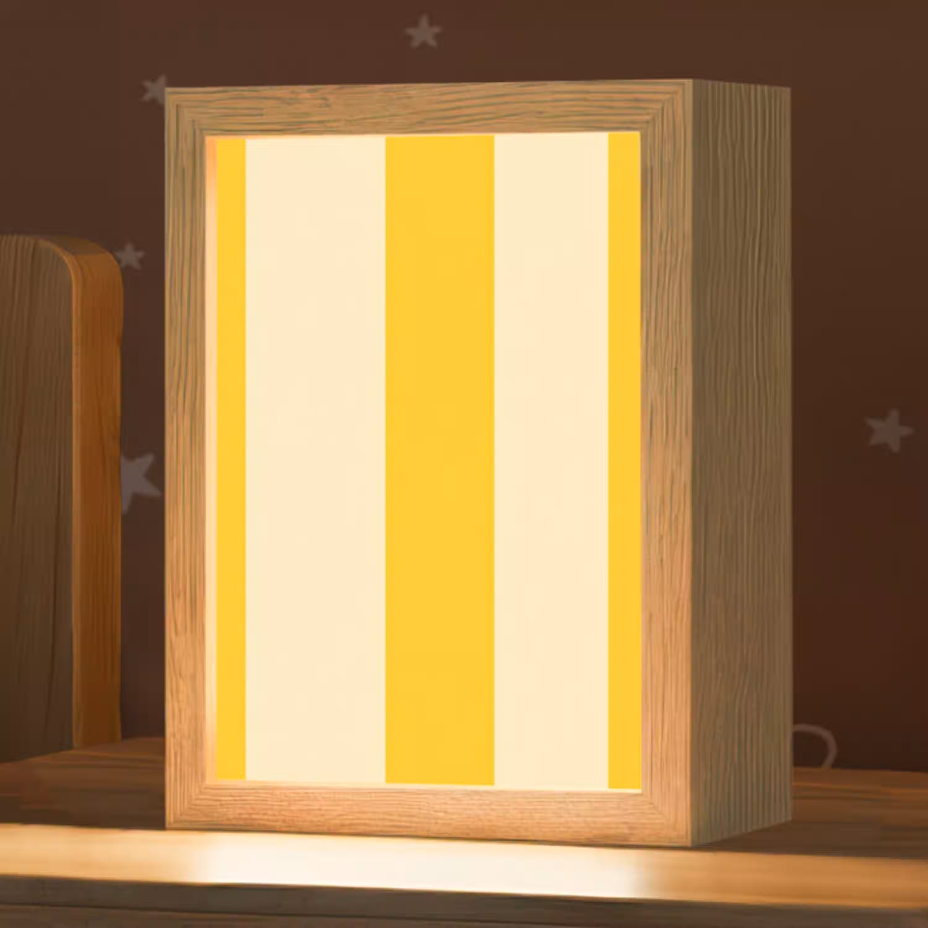 Strepen - Klassiek - Geel Light Box met kabel (Kinderlampje) klein 904 -zzz_3d_website