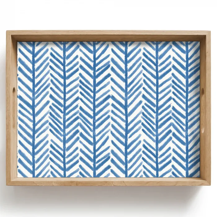 Patroon - Streep - Blauw Dienblad Rechthoek middel 911 -z3d_shopping