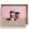 Koffiebekers - Deksel - Verf - Textuur Dienblad Rechthoek middel -z3d_shopping