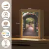 Doorkijk - Bloemen - Pad - Natuur - Kleurrijk Light Box met kabel (Wandlamp) klein -USP_websiteoverzichtNL