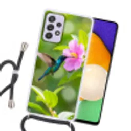 Kolibrie - Bloem - Natuur - Groen Hoesje Samsung Galaxy A52 5G met koord klein -sfeer1