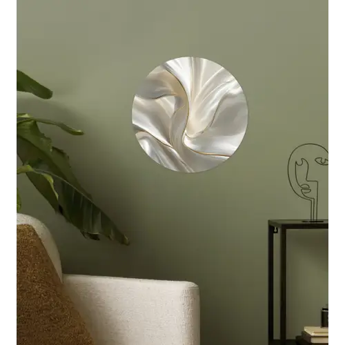 Stof - Plooien - Goud Wandcirkel behangsticker klein -sfeer2