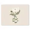 Vaas - Geruit - Bloem - Groen muismat rubber klein -3d