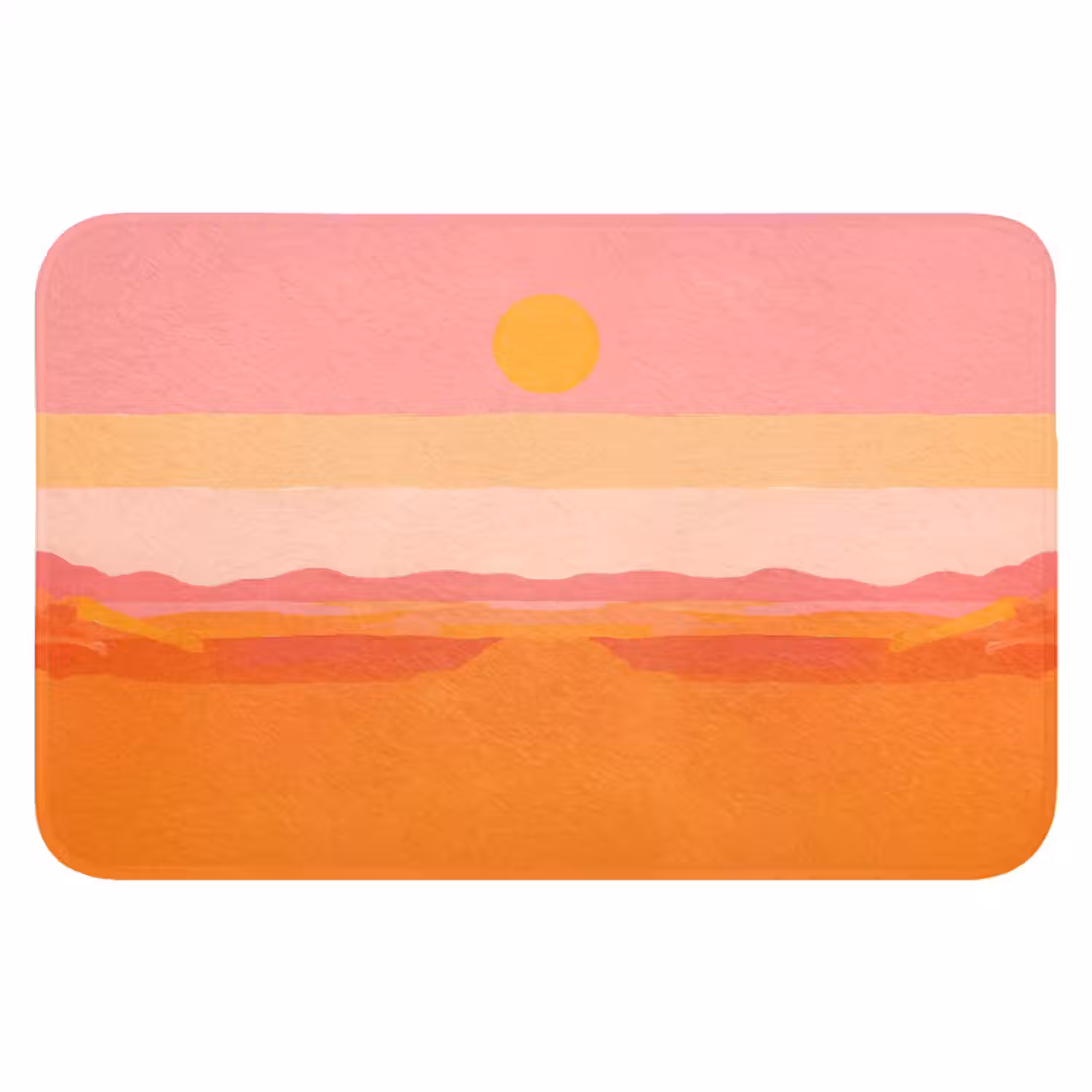 Badmat - Zon - Abstract - Landschap - Oranje