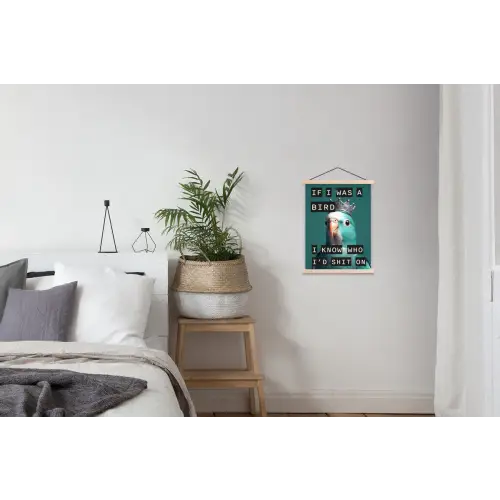 Parkiet - Turquoise - Quotes - Decoratie textielposter latten blank klein -woonkamer