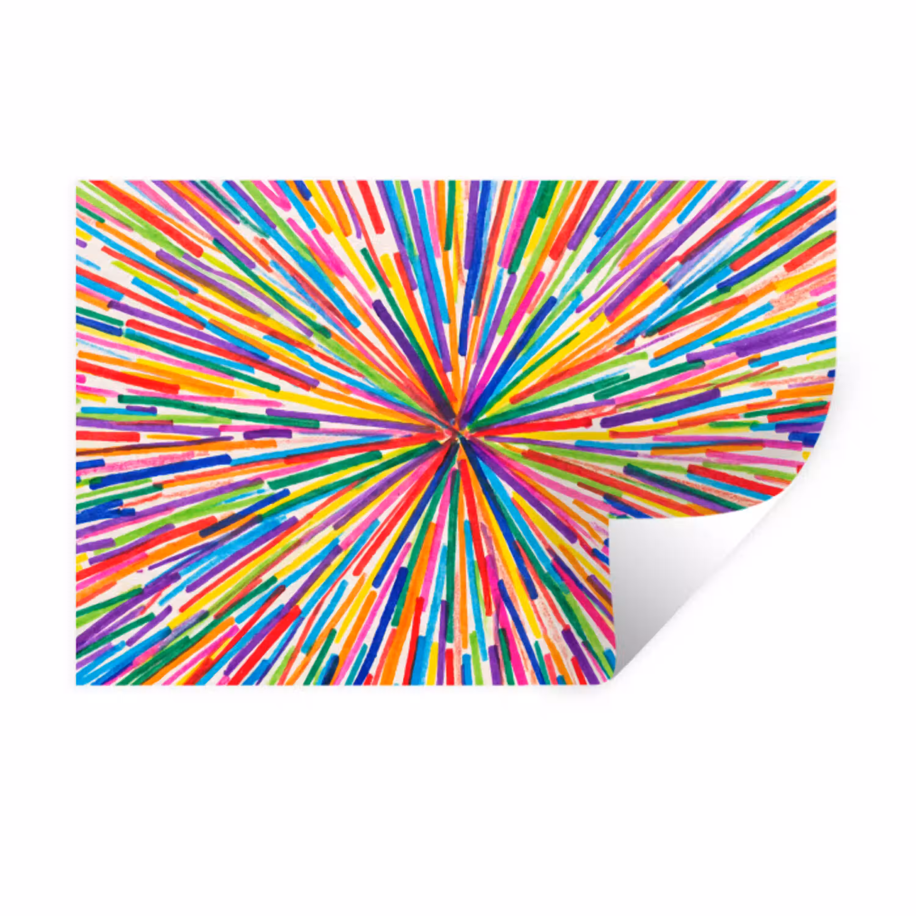Lijnen - Kleurrijk - Abstract Muursticker klein -3d