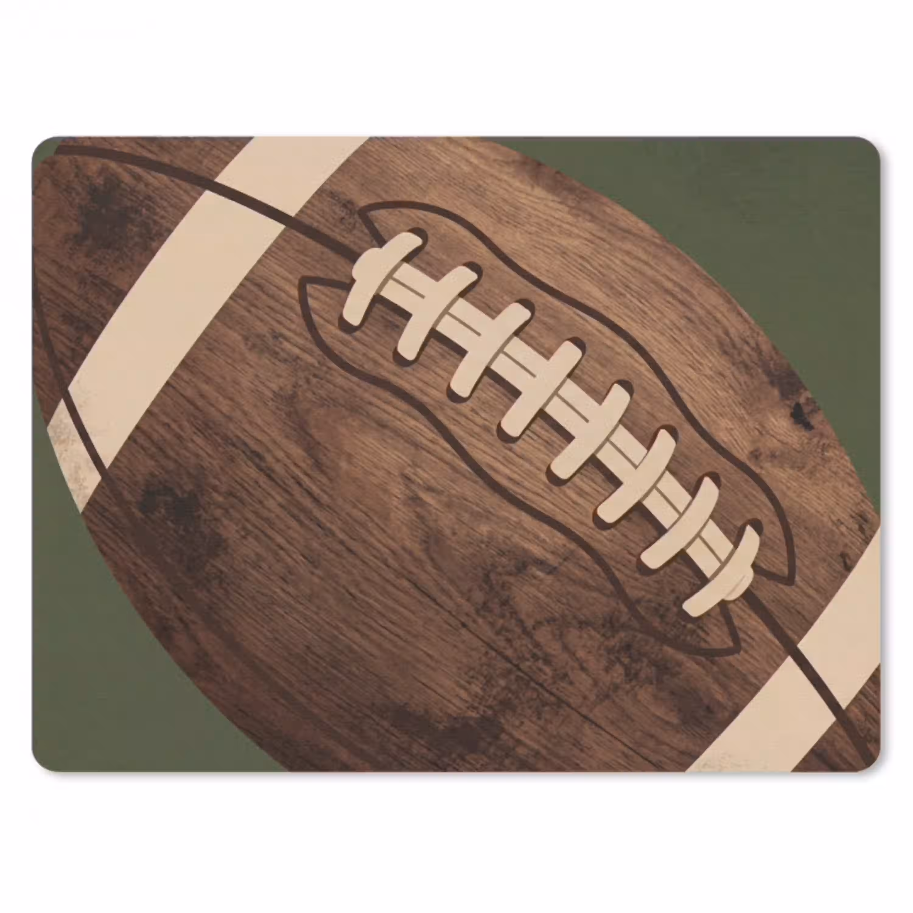 Football - Hout - Sport - Groen muismat rubber klein -3d