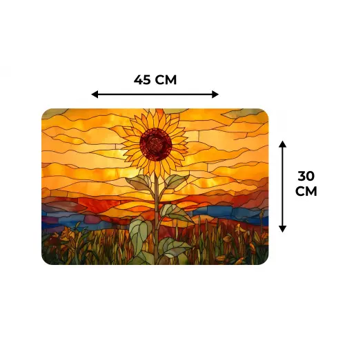 Zonnebloem - Mozaïek - Zonsondergang - Geel Placemat vinyl groot -specs