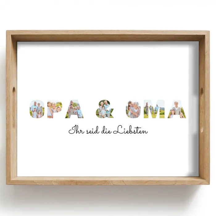 Opa & Oma - Buchstaben-Collage Dienblad Rechthoek middel -z3d_shopping