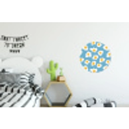 Eieren - Dooiers - Blauw Wandcirkel aluminium klein 190 -kinderkamer
