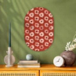 Madelief - Retro - Terracotta Wandcirkel Ovaal Forex klein 630 -sfeer2