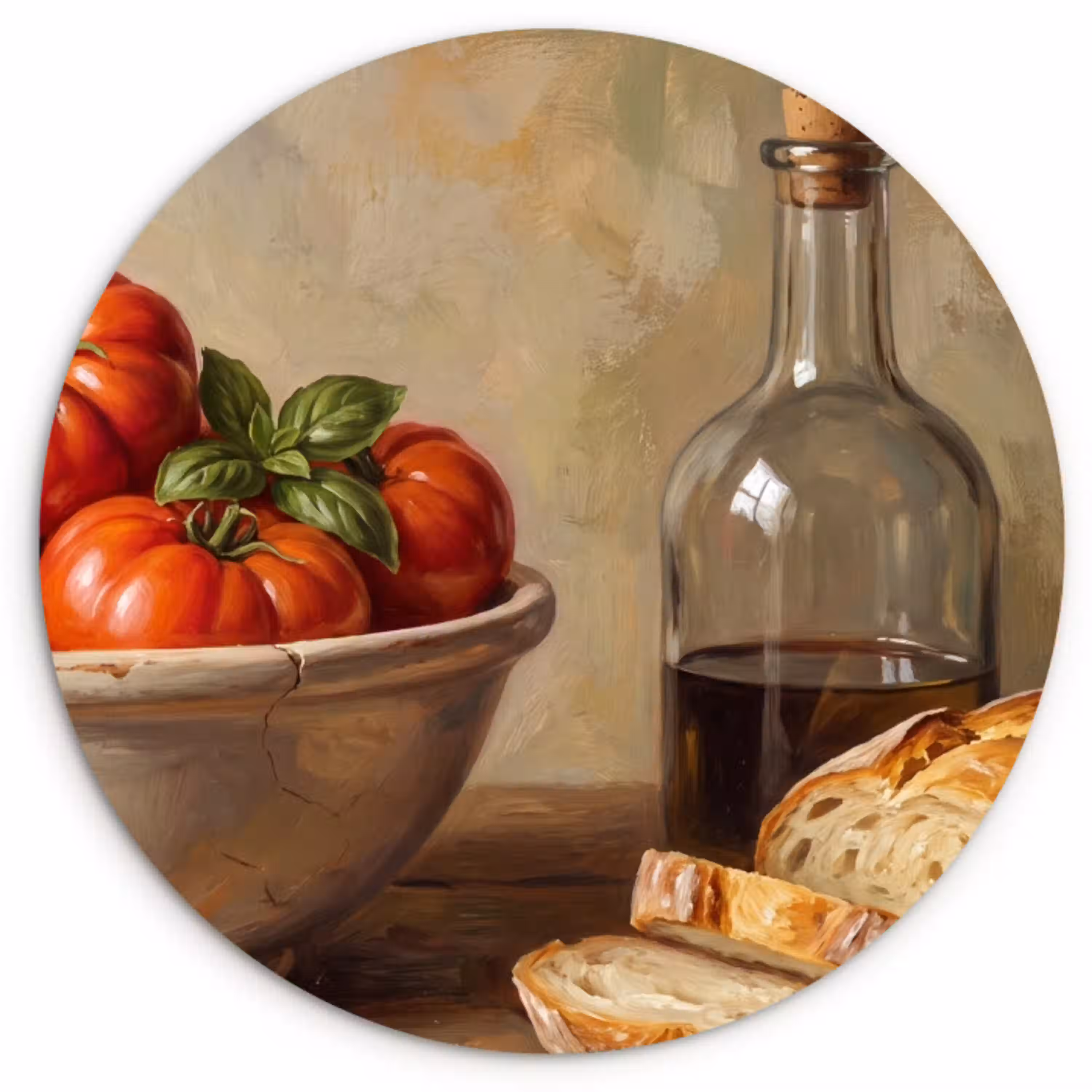 Tomaten - Kom - Eten Wandcirkel plexiglas klein -3d
