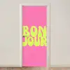 Bonjour - Roze - Fel groen deurposter klein -3d_beige