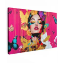 Vrouw - Abstract - Kleurrijk canvas 2cm klein -z3d