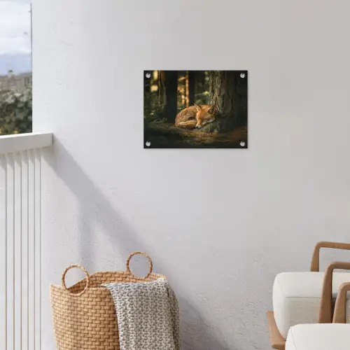 Vos - Bos - Slapen tuinposter los doek klein -sfeer8