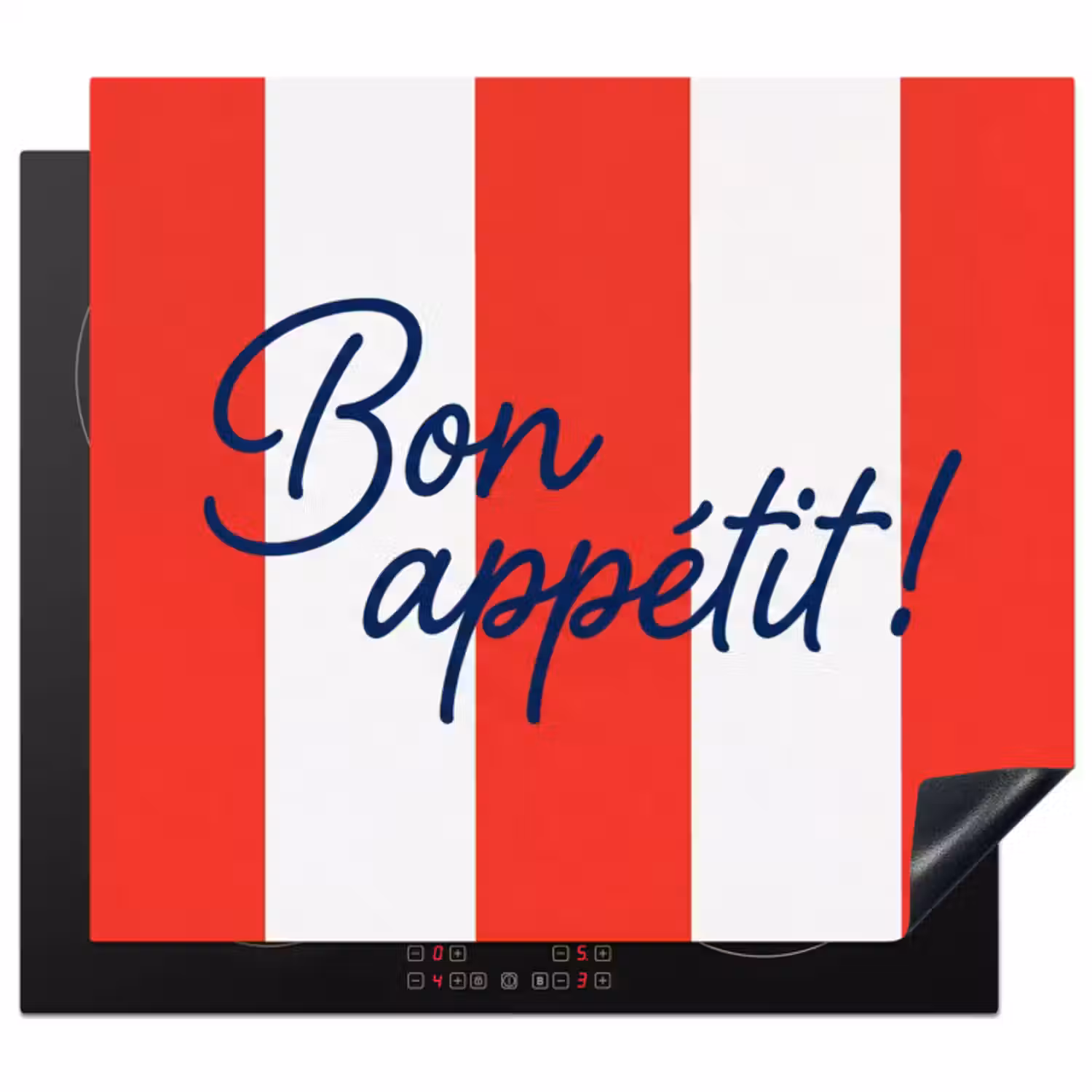 Inductie beschermer - Eten - Spreuk - Keuken - Grafisch - Rood-Wit