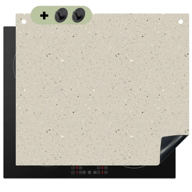 Induction Hob Cover & Splashback (2-in-1) - Light beige - Terrazzo - Gray
