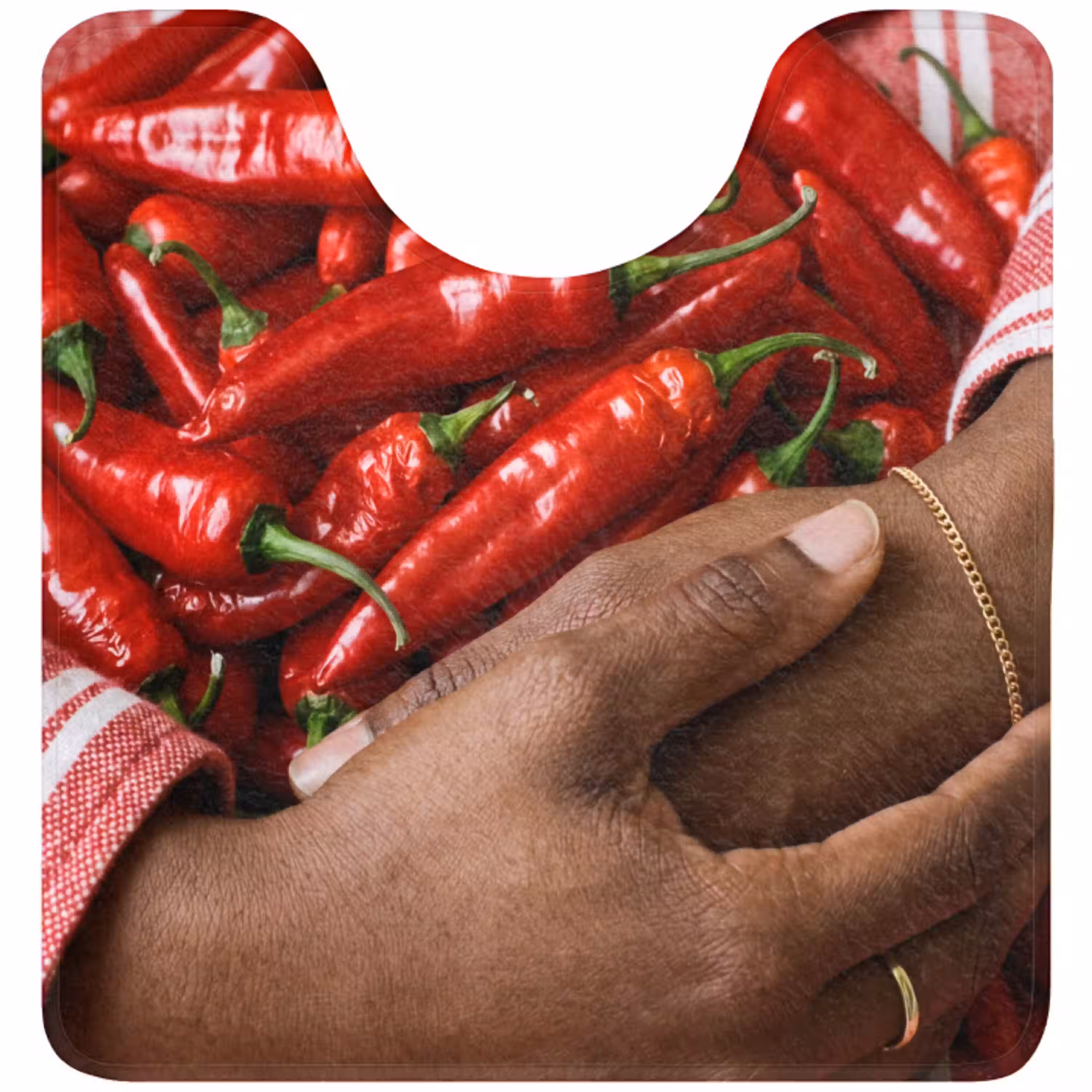 Chilipepers - Rood - Handen WCmat U-uitsnede middel -3d