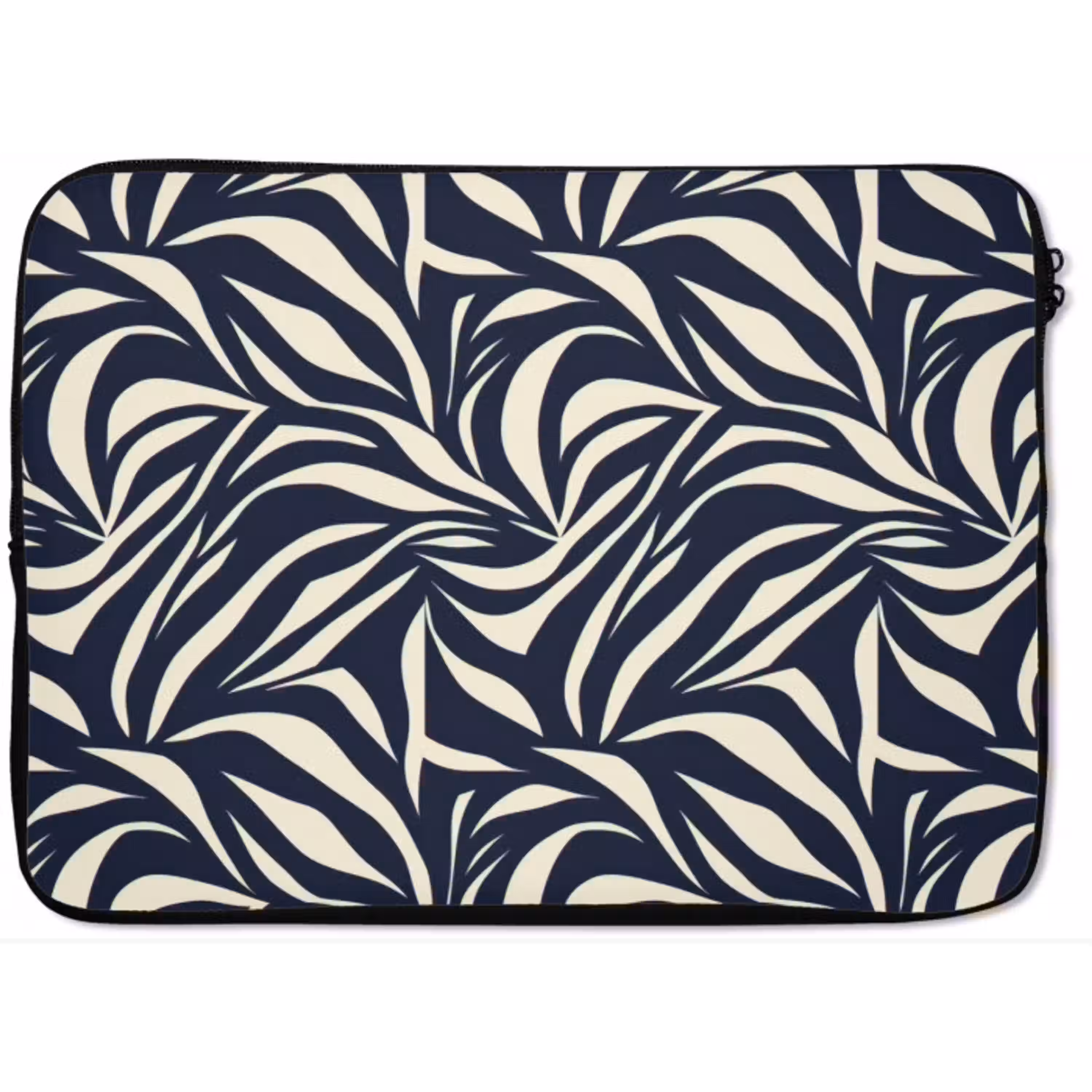 Bladvormen - Blauw - Patroon - Wit laptophoes neopreen klein 279 -zkaufland3dotto