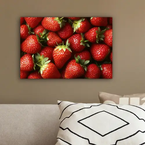 Aardbei - Fruit - Rood canvas 2cm klein -sfeer3