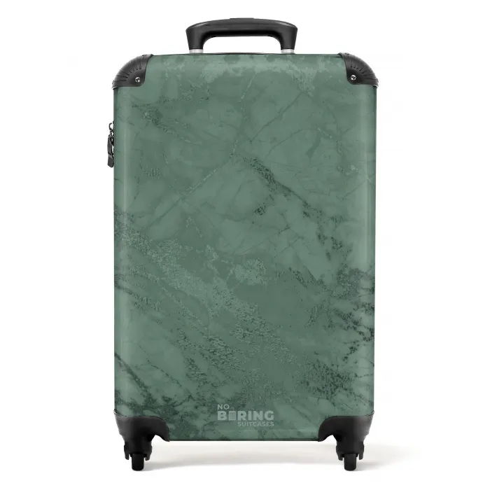 Groene marmerlook NBS - Handbagage koffer - Volwassenen Unisex middel -productfoto_recht