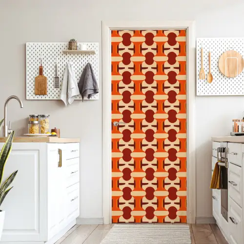 Geometrisch - Retro - Oranje deurposter klein 289 -sfeer5