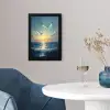 Meeuwen - Zee - Wolken -Blauw fotolijst zwart zonder passe partout klein -sfeer4