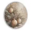 Kerst - Kerstballen - Beige - Goud Akoestische PET Vilt - Rond klein -3d