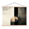Vormen - Modern - Zwart textielposter latten blank klein -3d