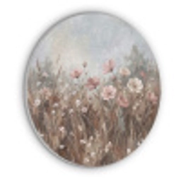 Bloemen - Botanisch - Schilderij - Pastel - Rustiek Akoestische PET Vilt - Rond klein -3d