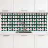 Vlechtpatroon - Groen - Roze - Grafisch keuken achterwand 2 middel 871 -3d