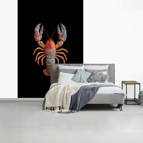 Kreeft - Borduur - Kleurrijk - Bloemen fotobehang vinyl groot -slaapkamer